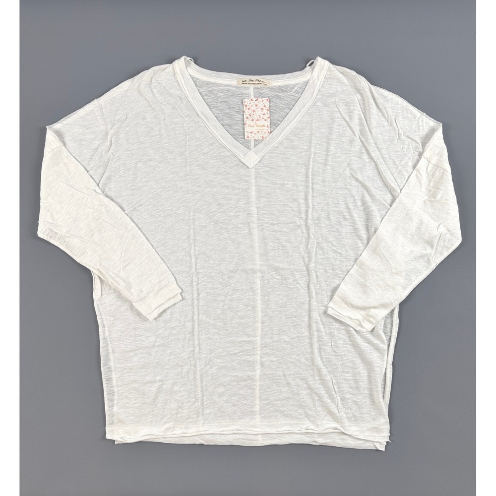 Free People We The Free V-Neck Top White Medium New With Tags